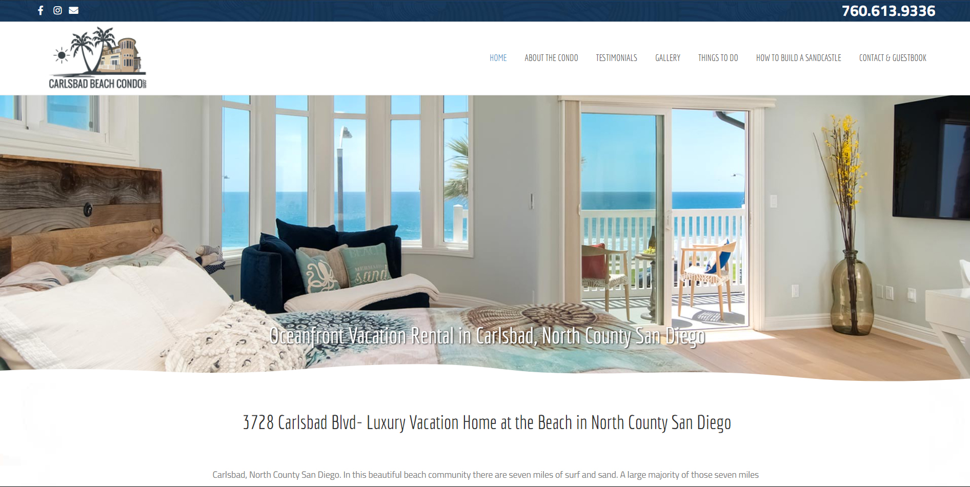 vacation home website design carlsbad